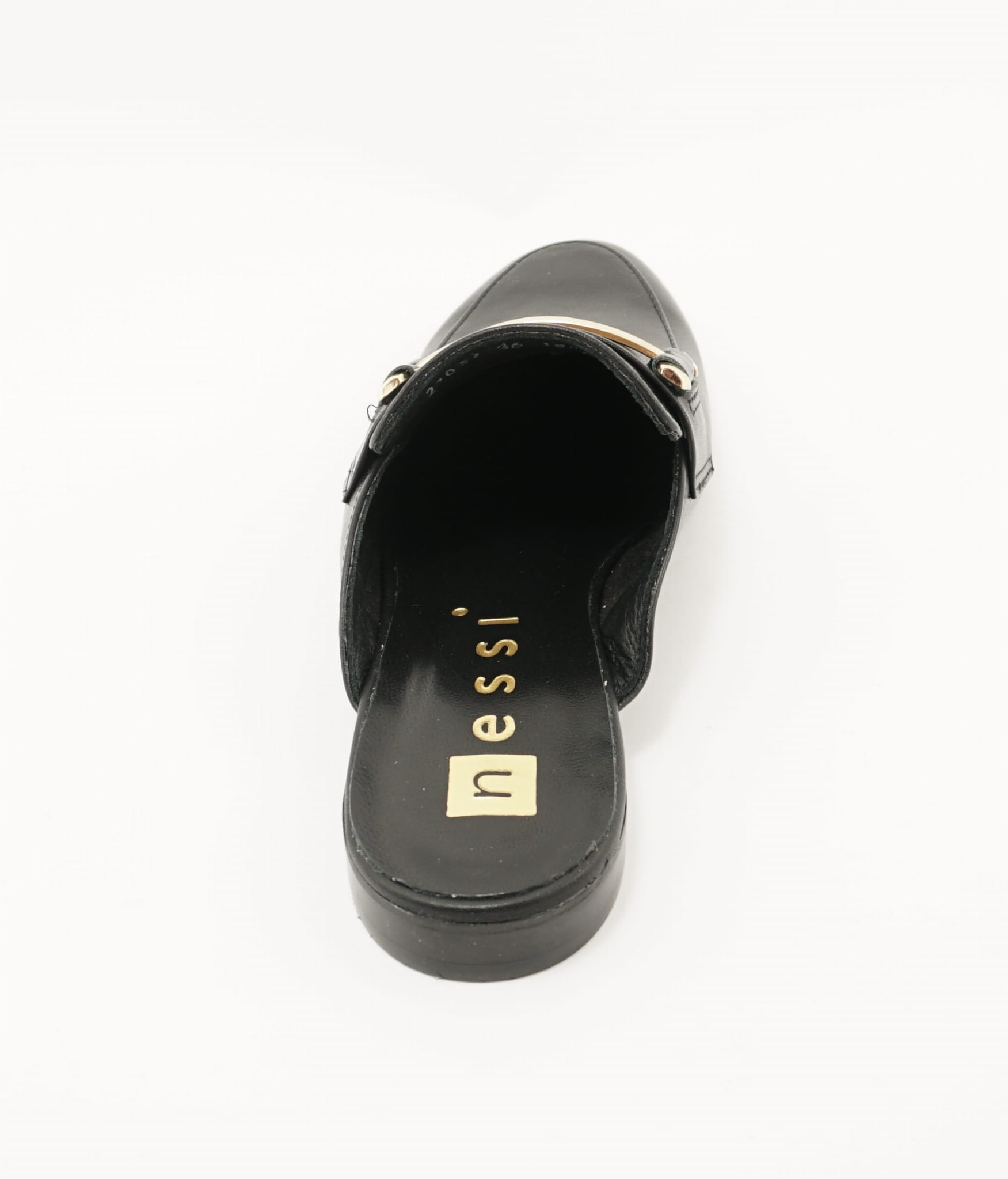 Skórzane klapki Nessi 21052 czarny Rozmiar 36 Materiał wkładki skóra naturalna