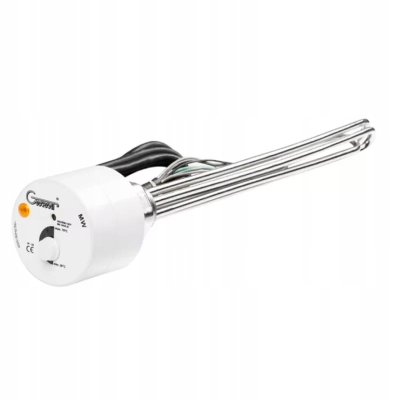 Grzałka do bojlera z termostatem 6000 W Gwarant 5/4" biała, 3-fazowa 400V