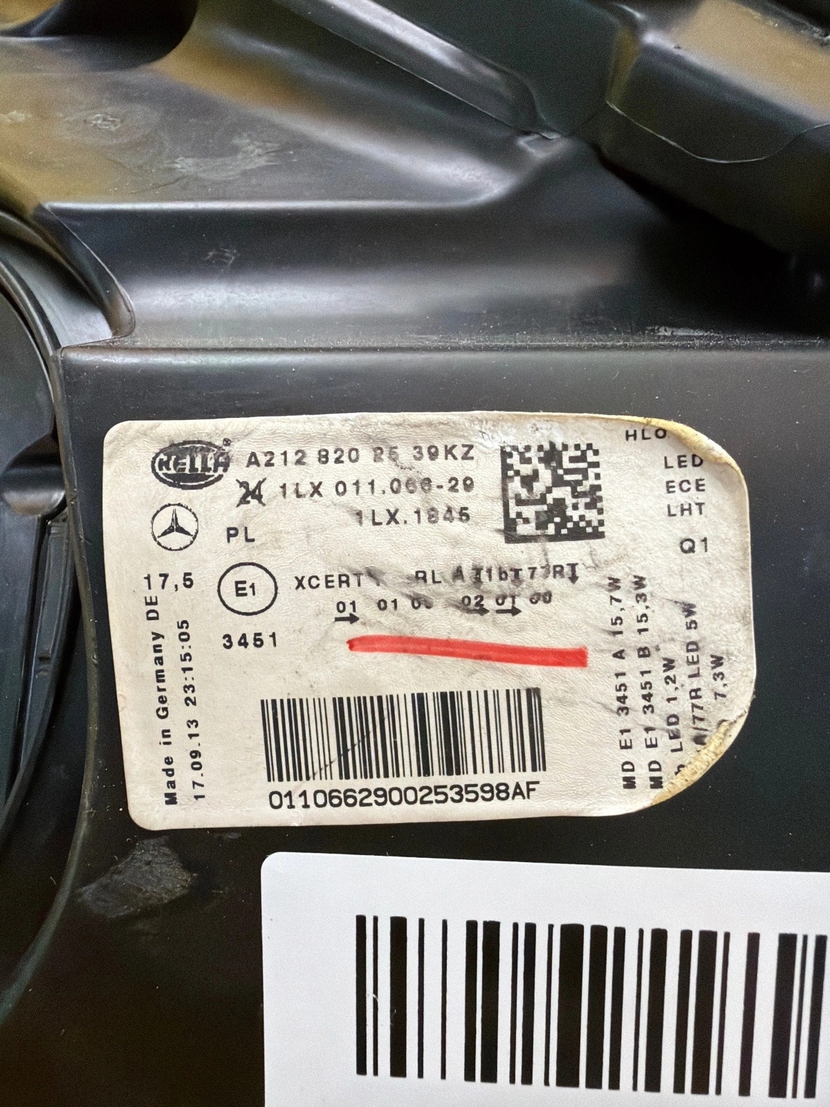 light left front Mercedes E-Klasa W212 Lift Led A2129062539