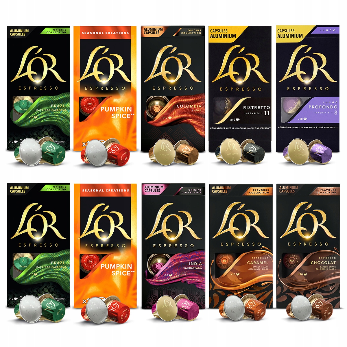 Kapsułki L'or zestaw do Nespresso(r)* mix z Pumpkin Spice 9+1 Gratis!