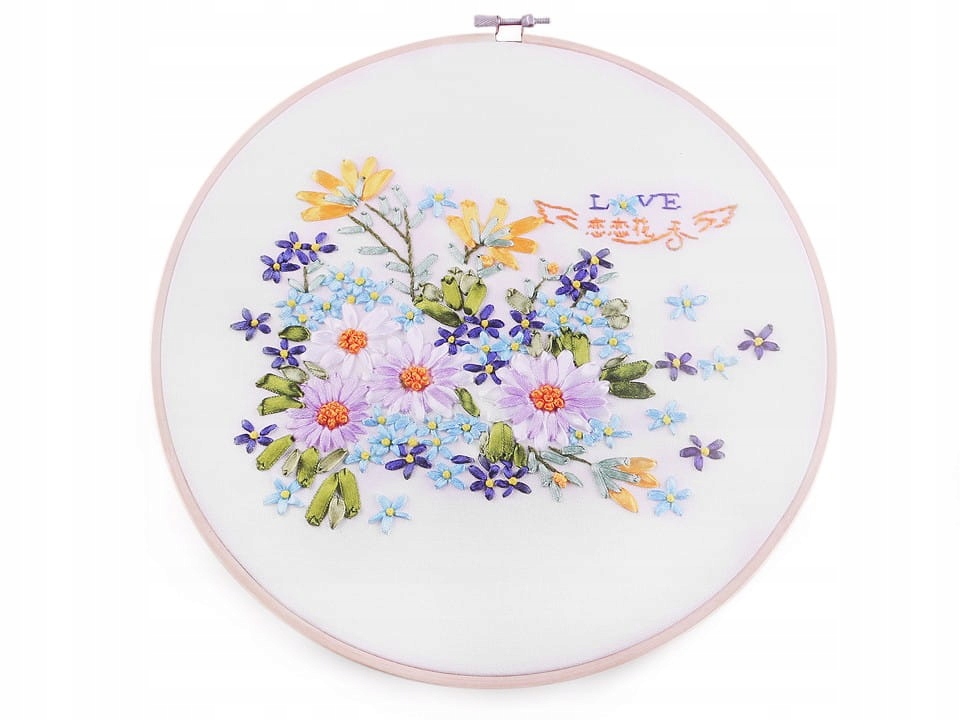 Vyšívací sada plochá stuha s tamborem a mulinkou N2003 25x25