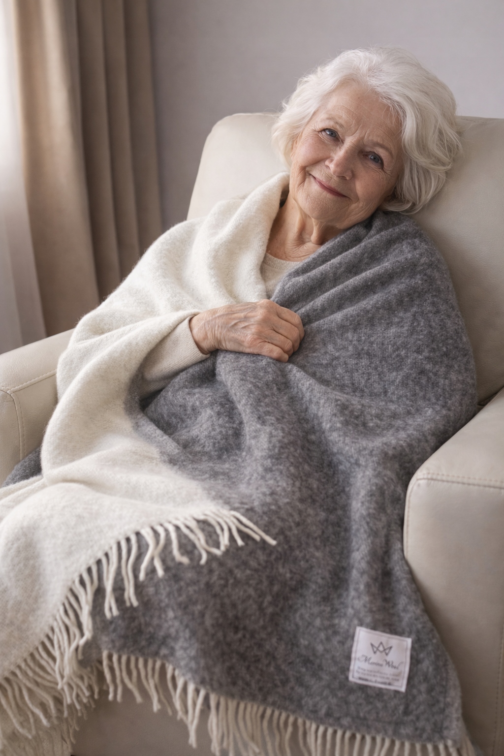 Merino Wool Prírodná vlnená deka na posteľ 160/200 cm, obojstranná