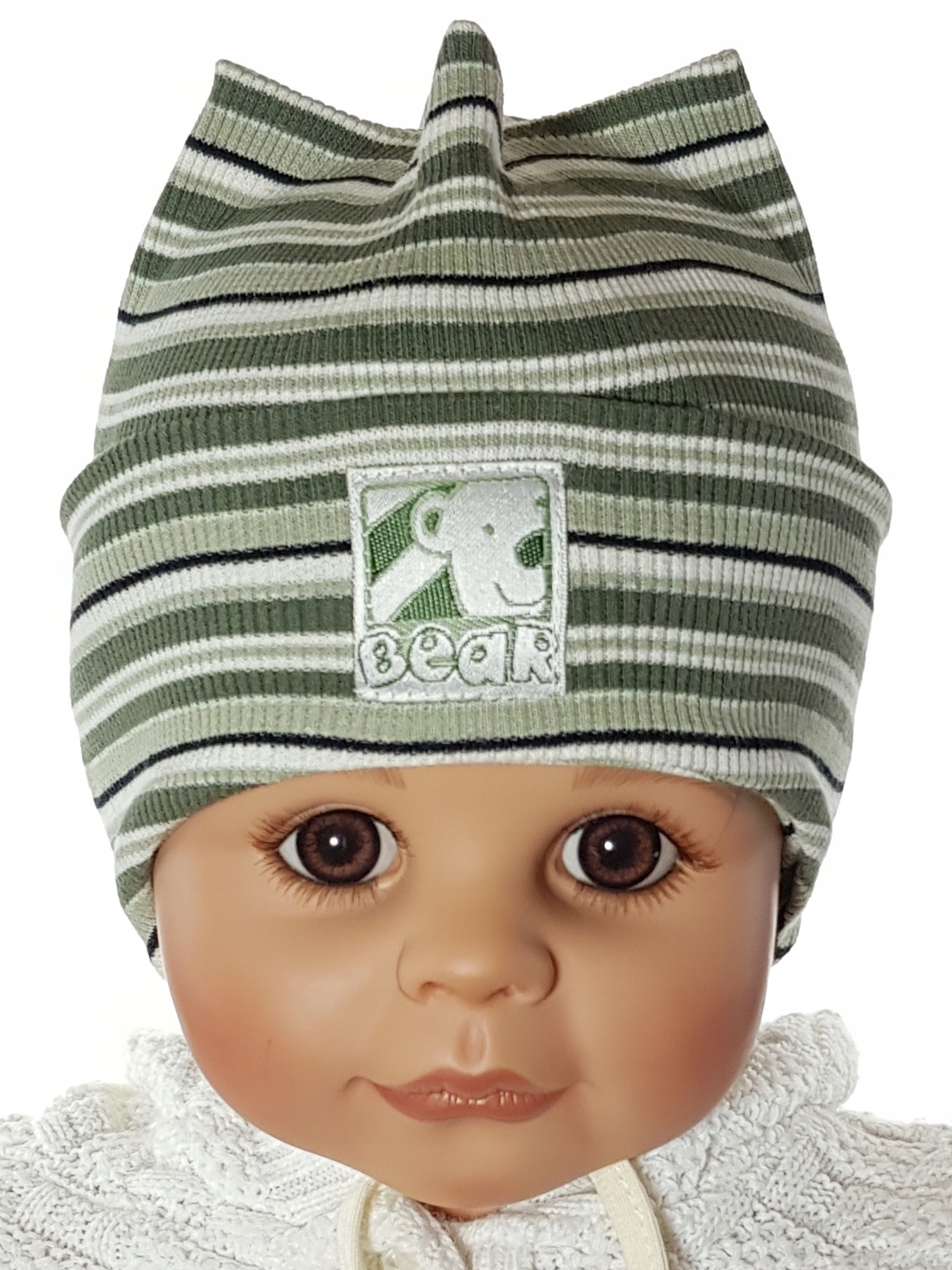 POLSKI PRODUCENT CZAPKA 4ROGI WIĄZANA 0-3LAT 12KOL Materiał dominujący inny