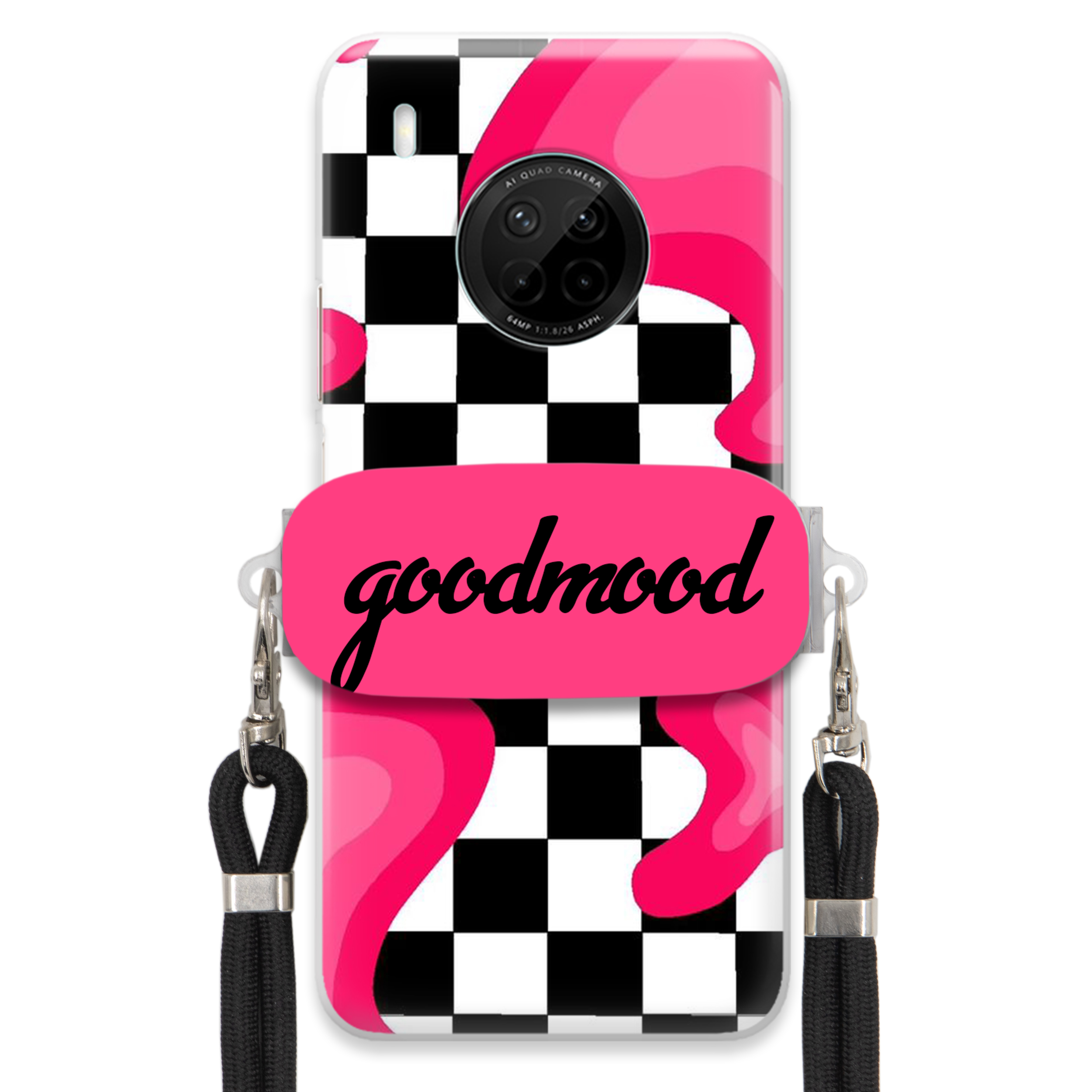 Pouzdro Pro Huawei Y9A Sada Case Držák Smyčky Černá Pro Teenagery Splash