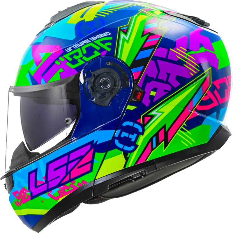 Motocyklová prilba LS2 Strobe II Svent Blue Green Prilba Čeľusťová FF908