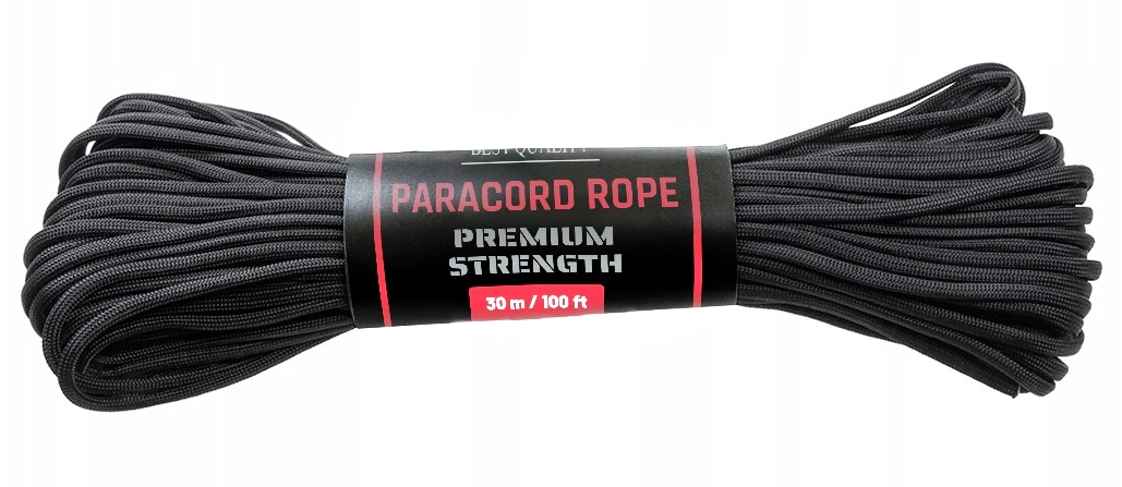 BSH - SUPER MOCNA WYTRZYMAŁA LINKA PARACORD SURVIVAL CZARNA 30m / 180 kg Funkcje linka