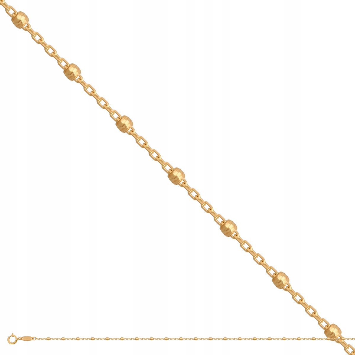 Łańcuszek Złoty Z Kuleczkami Ze Złota 585 42 CM