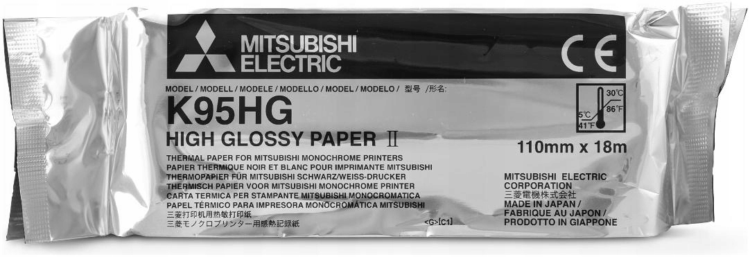 5 x Papier Do Videoprintera Usg Mitsubishi K95HG 110MM X 18M Błyszczący
