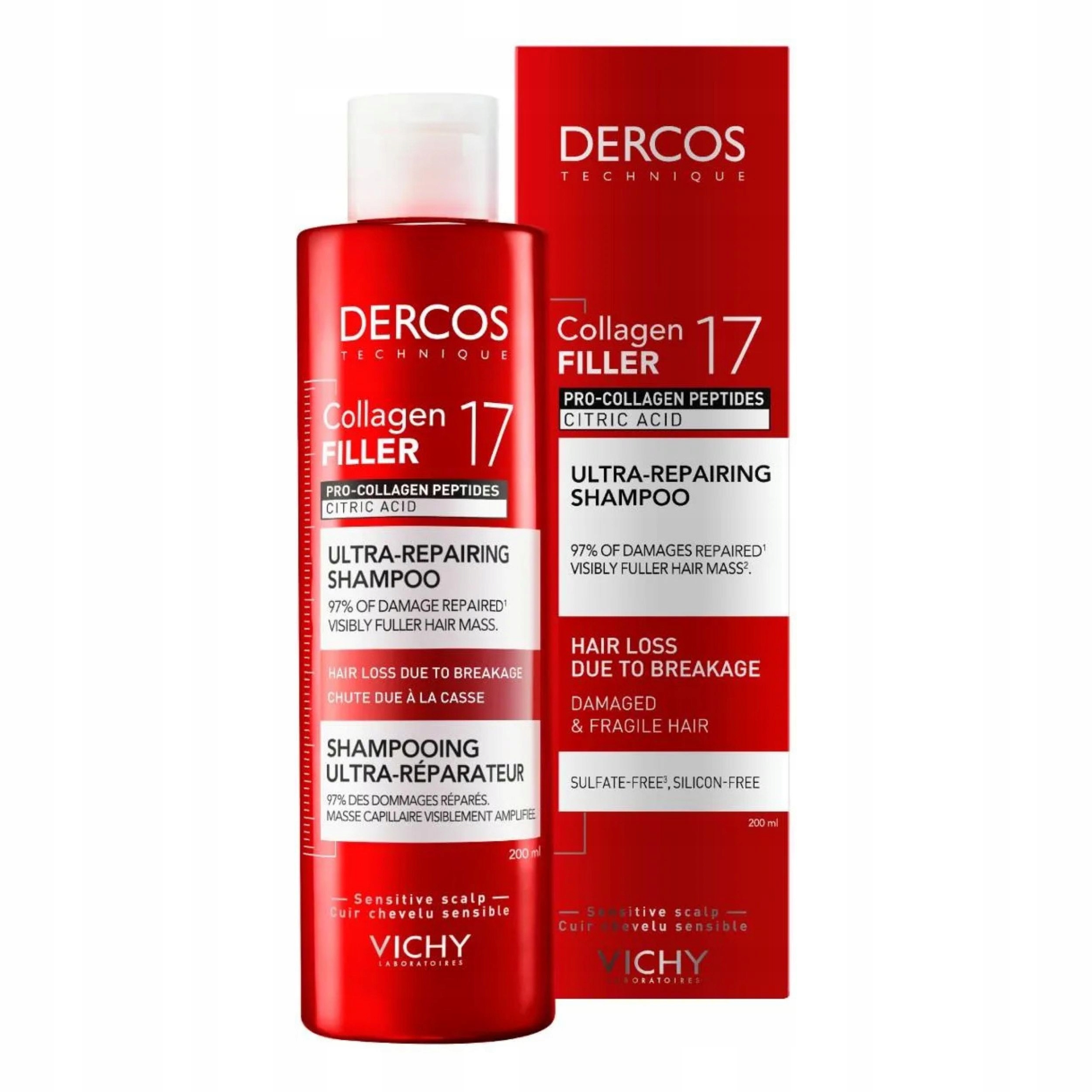 Vichy Dercos Collagen 17 Filler Ultra Regenerujący szampon 200 ml