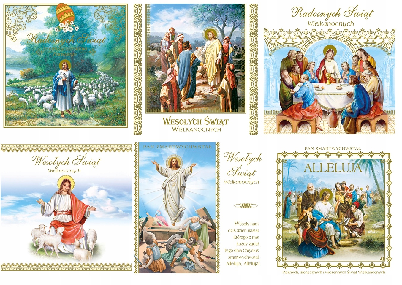 KARNET KARTKA ŚWIĄTECZNA KWADRAT WIELKANOC 6 SZT.