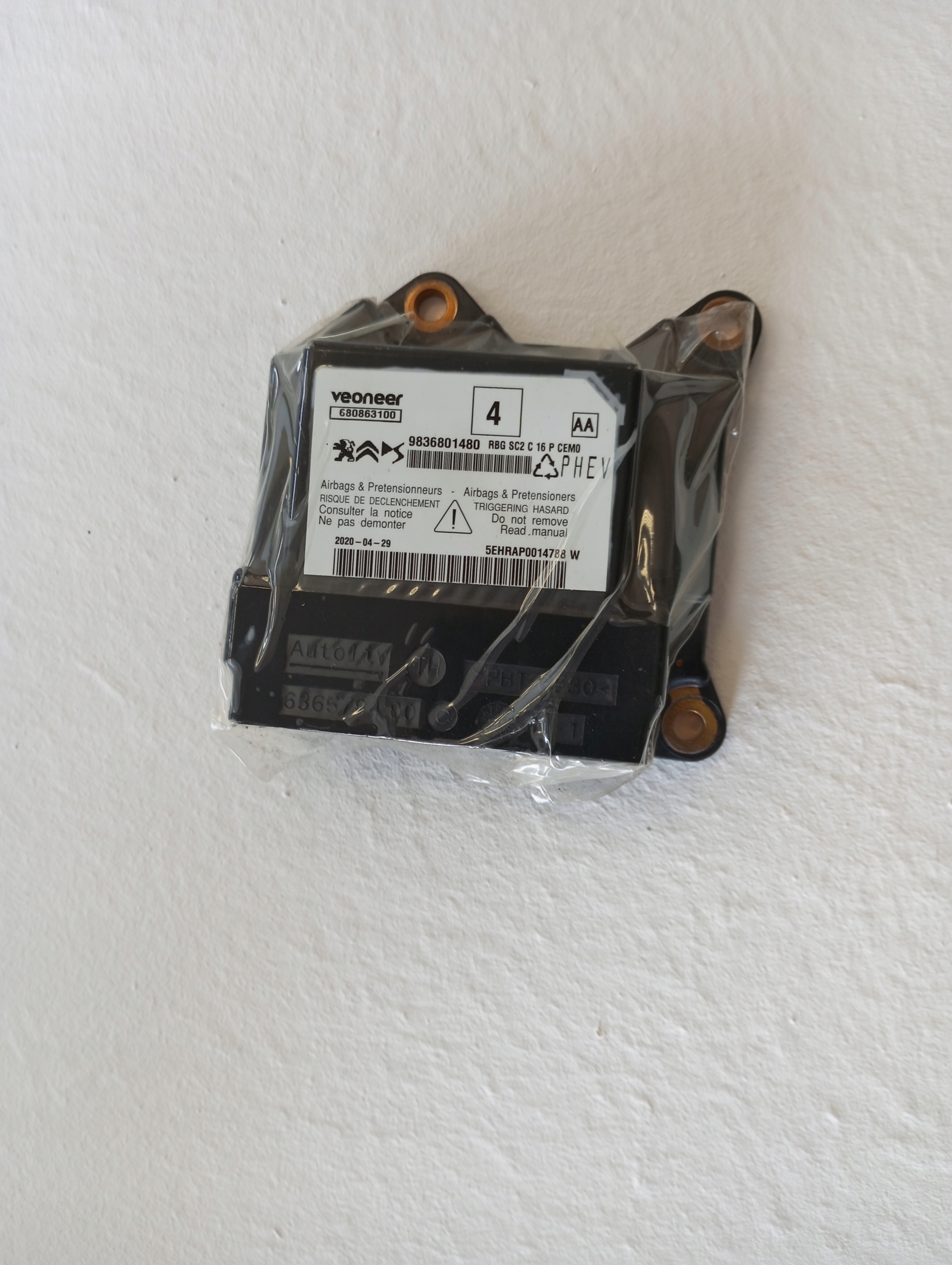 Module sensor Airbag OPEL MOKKA B 9836801480