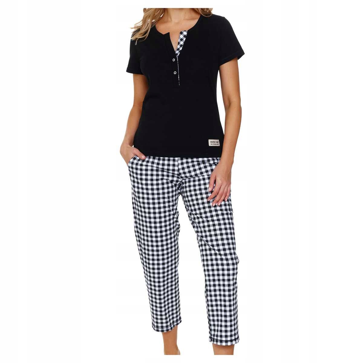 Doctor Nap Dámské bavlněné pyžamo s krátkým rukávem Pm 7267 černé M