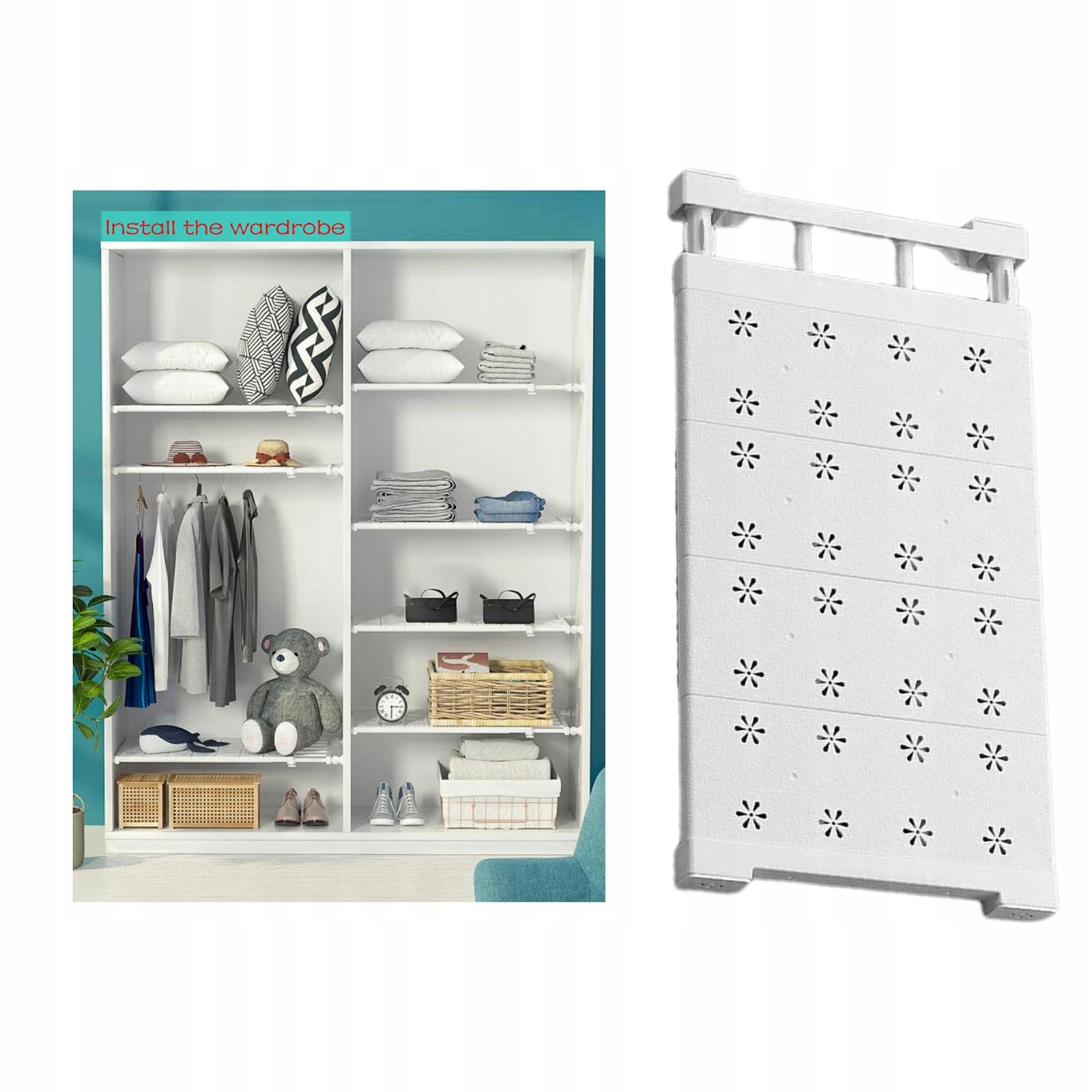 REGULOWANY ORGANIZER DO SZAFY ROZSUWANA PÓŁKA Długość 1 cm