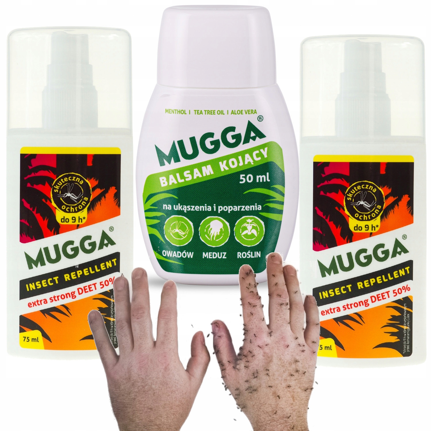 Mugga Deet 50% proti komárům klíšťatům Sada 2 x sprej přípravek 75 ml balzám