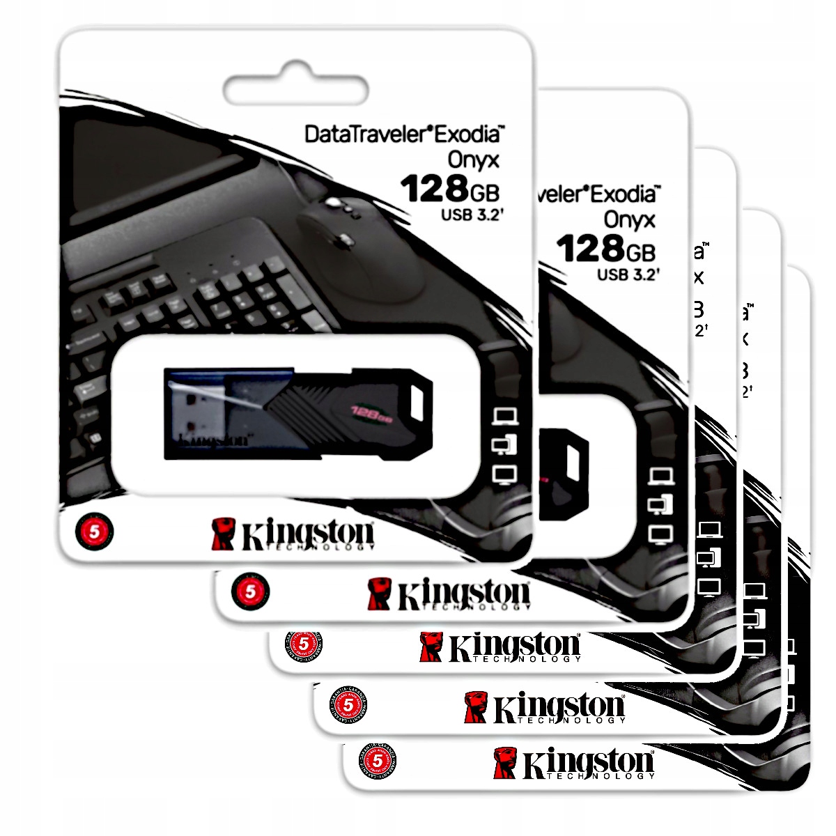 5 kusů x Pendrive Kingston Dtxon 128GB Exodia Onyx Usb 3.0 3.1 3.2 Onyx