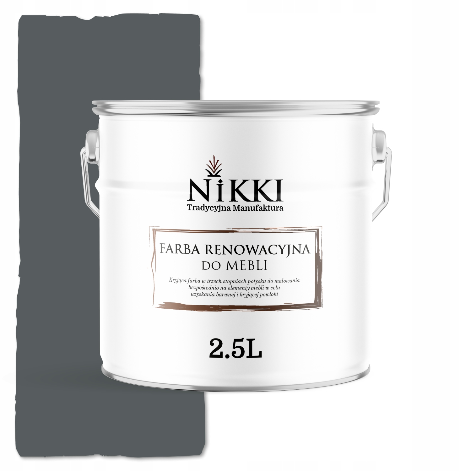 Farba Na Kuchynský Nábytok Predná Strana Šedá Bazaltová RAL7012 Lesklá 2,5 L