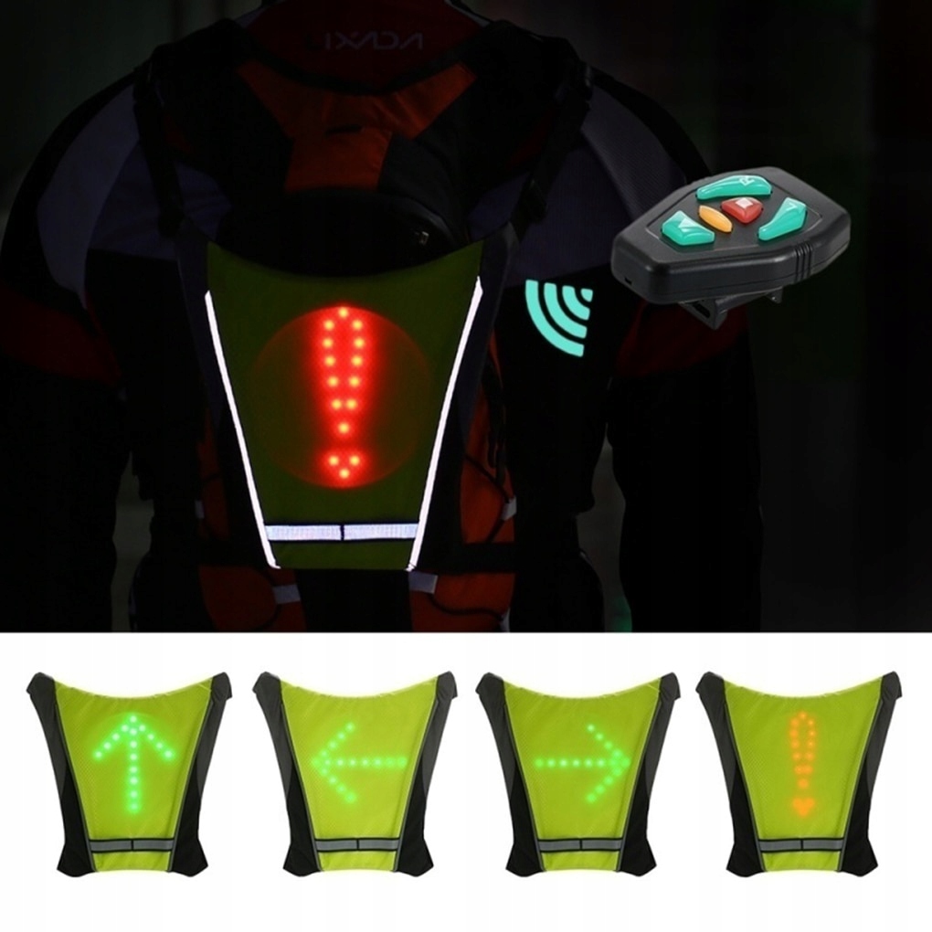 KAMIZELKA ODBLASKOWA NA ROWER LED+PILOT Rozmiar uniwersalny