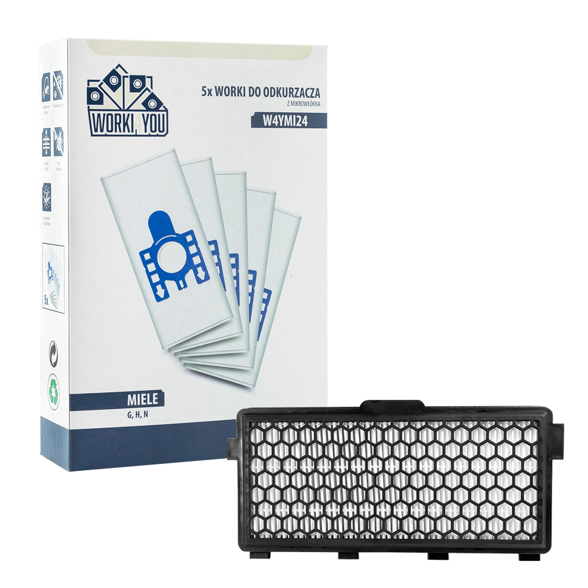 

Worki i filtr hepa aktywny do odkurzacza Miele C3