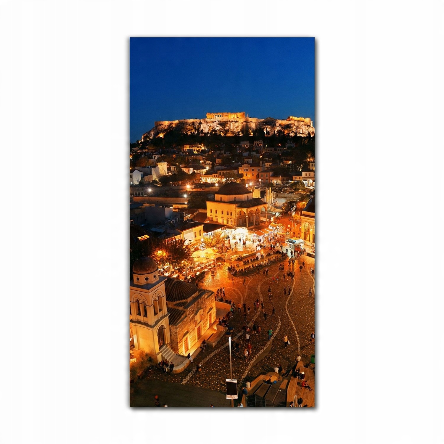 

Foto na szkle grafika 70x140 cm Ateny noc miasto