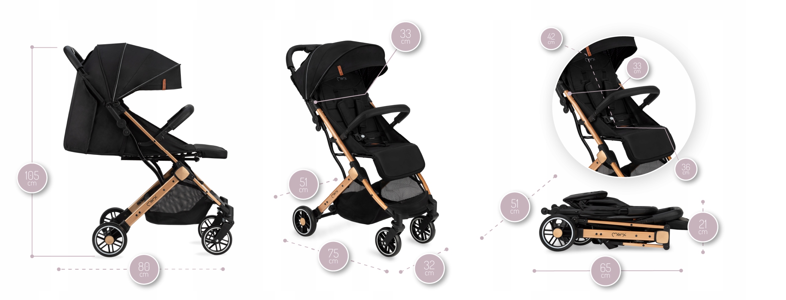 Wózek spacerowy SPACERÓWKA WALIZKA MoMi Estelle Model Estelle