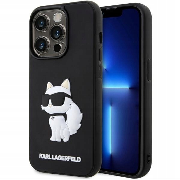 Karl Lagerfeld KLHCP14L3DRKHNK černý pevný kryt pro iPhone 14 Pro 6,1" Rub