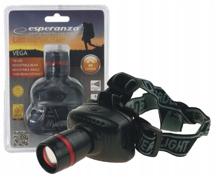 LATARKA CZOŁOWA LED CZOŁÓWKA 1W ZOOM 150m