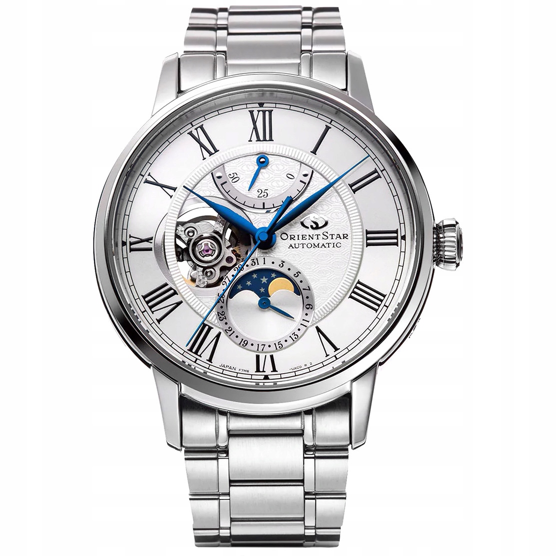 Pánské Hodinky Orient Star RE-AY0102S00B stříbrný náramek