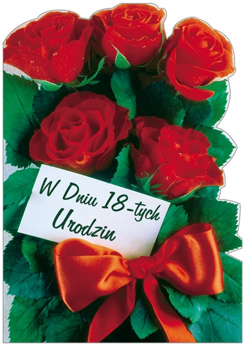

Kartka z życzeniami na osiemnaste urodziny 18 R43