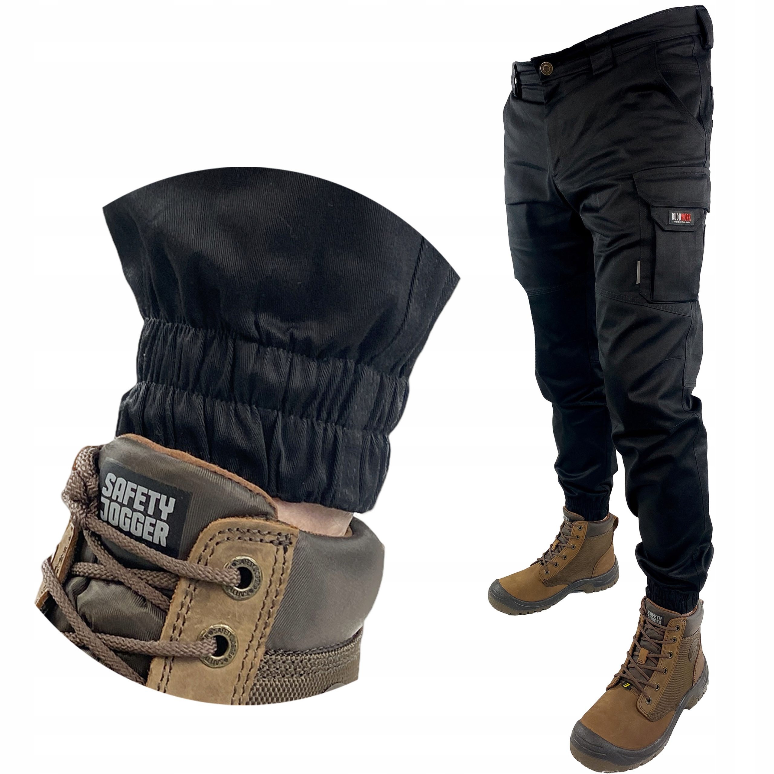 Joggery Robocze Bhp DuduWork Czarne Elastyczne 48