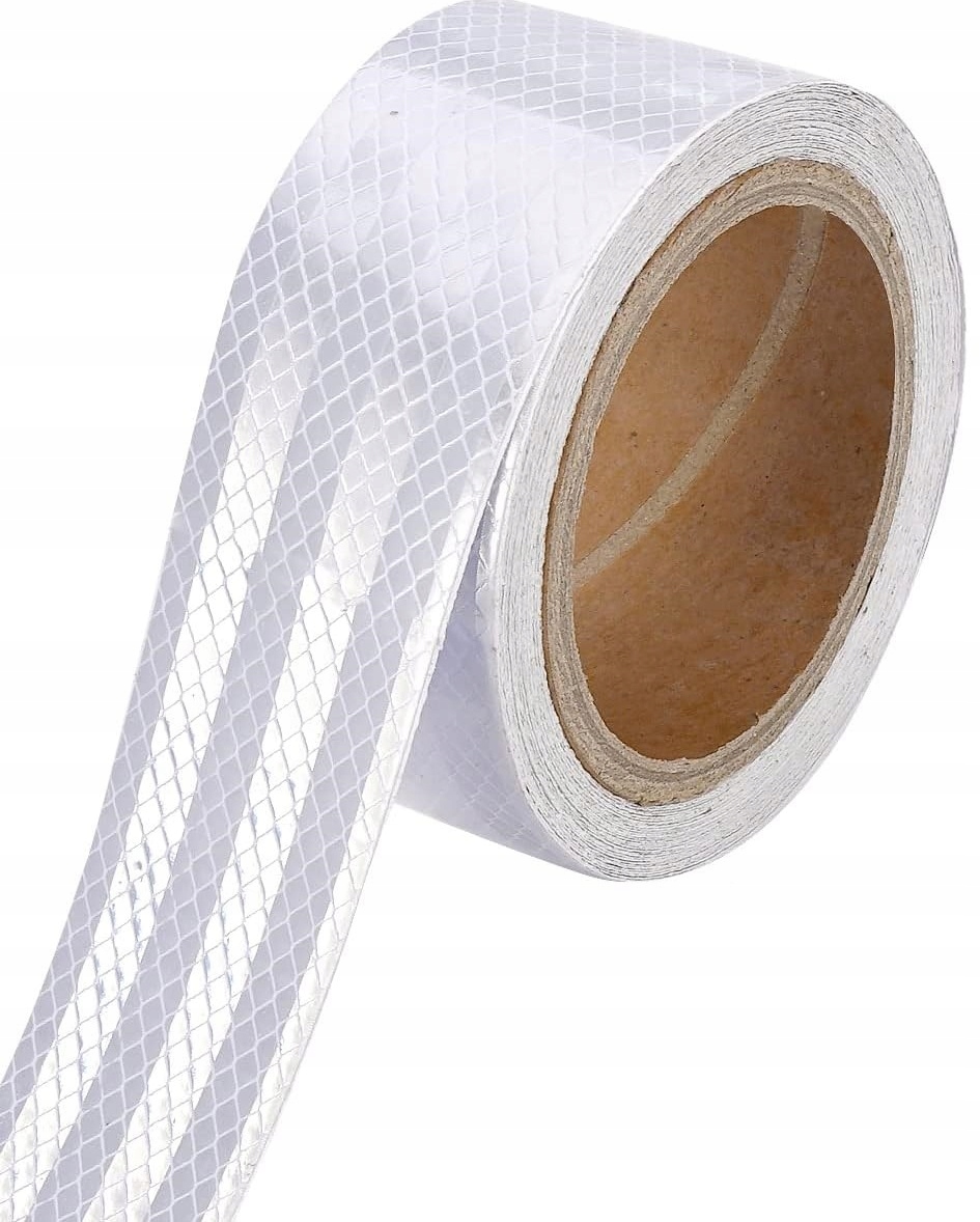 Taśma Odblaskowa Naklejka Folia Srebrna Biała Ostzegawcza Konturowa 5cm