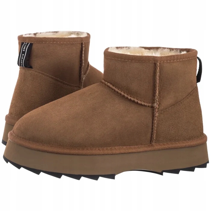 Dámské Kotníkové Boty Emu Sharky Micro Flatform Chestnut/Black W13304