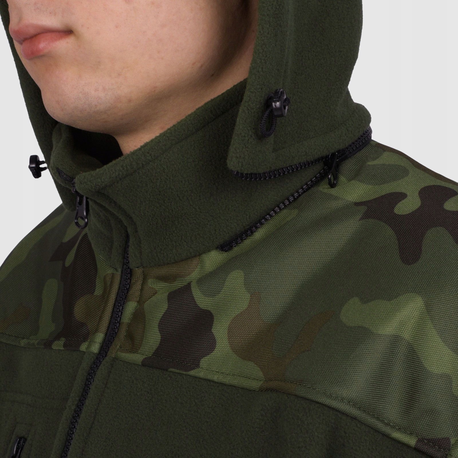 POLSKI Gruby Polar Bluza Męska Kaptur Rozpinany S Rękaw długi rękaw