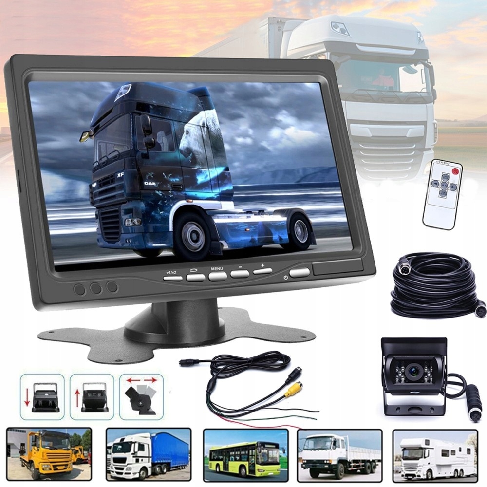 Couvací Kamera Monitor 7palcový Tft LCD Bus 10 m 12V/24V Držák