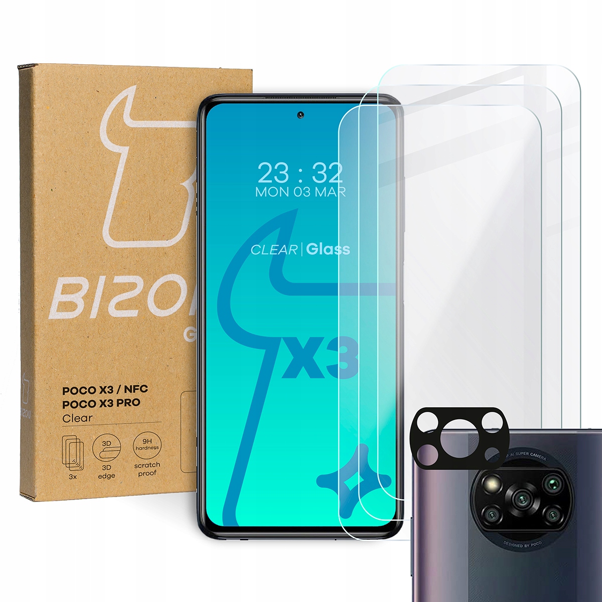 

3x Szkło szybka na aparat do Poco X3/ Nfc/ Pro