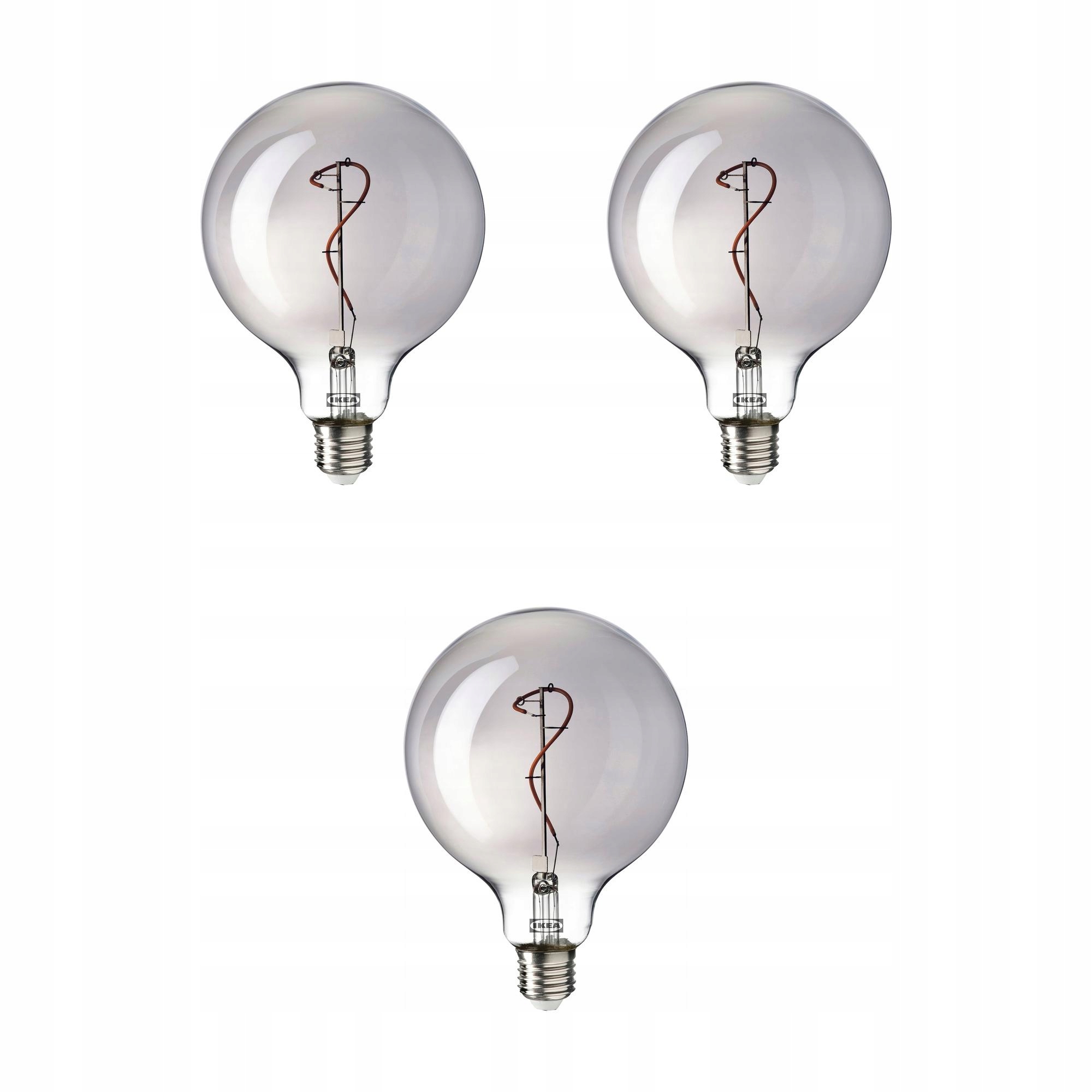3 ks Led žárovka E27 140 lumenů šedé sklo 125 mm Molnart