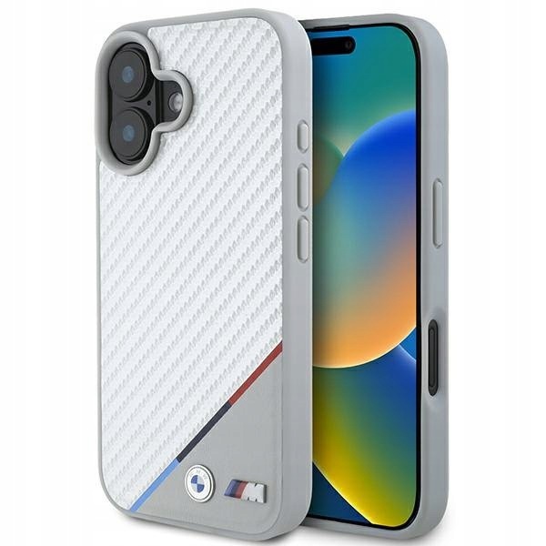 Bmw BMHMP16S23PUDTS iPhone 16 6.1" szary/grey hardcase M Carbon Tricol
