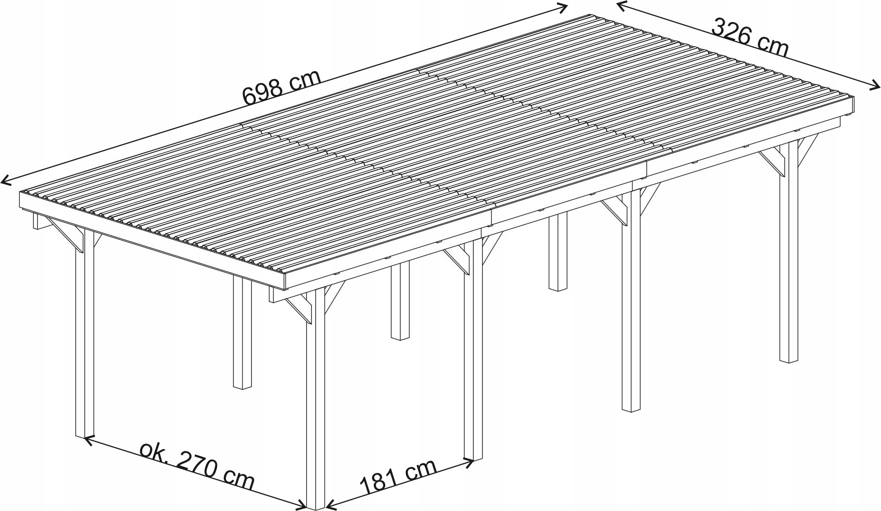 WIATA GARAŻOWA 326x698cm PŁYTA PVC Producent nieznany producent