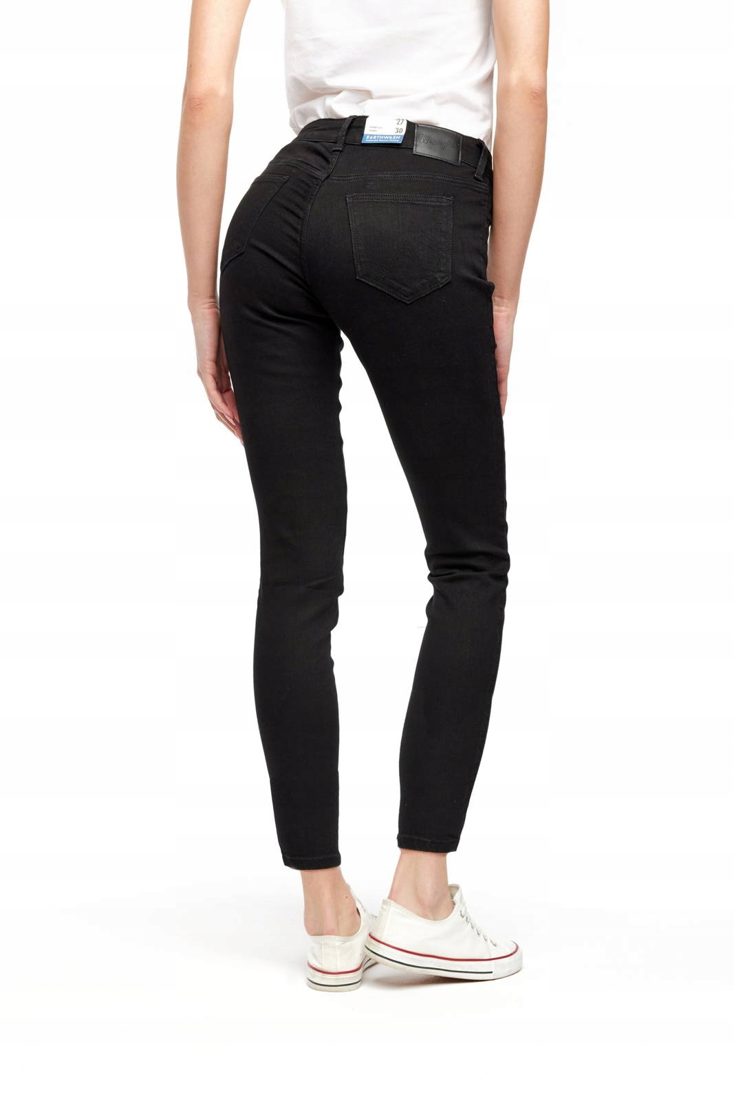 Dámské úzké nohavice kalhoty Wrangler Skinny Perfect Black W28KLX81H 34/34