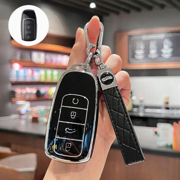 Etui czarny obudowa na kluczyk do Chery Jaecoo J7 7 J8 Omoda 5 9 srebro