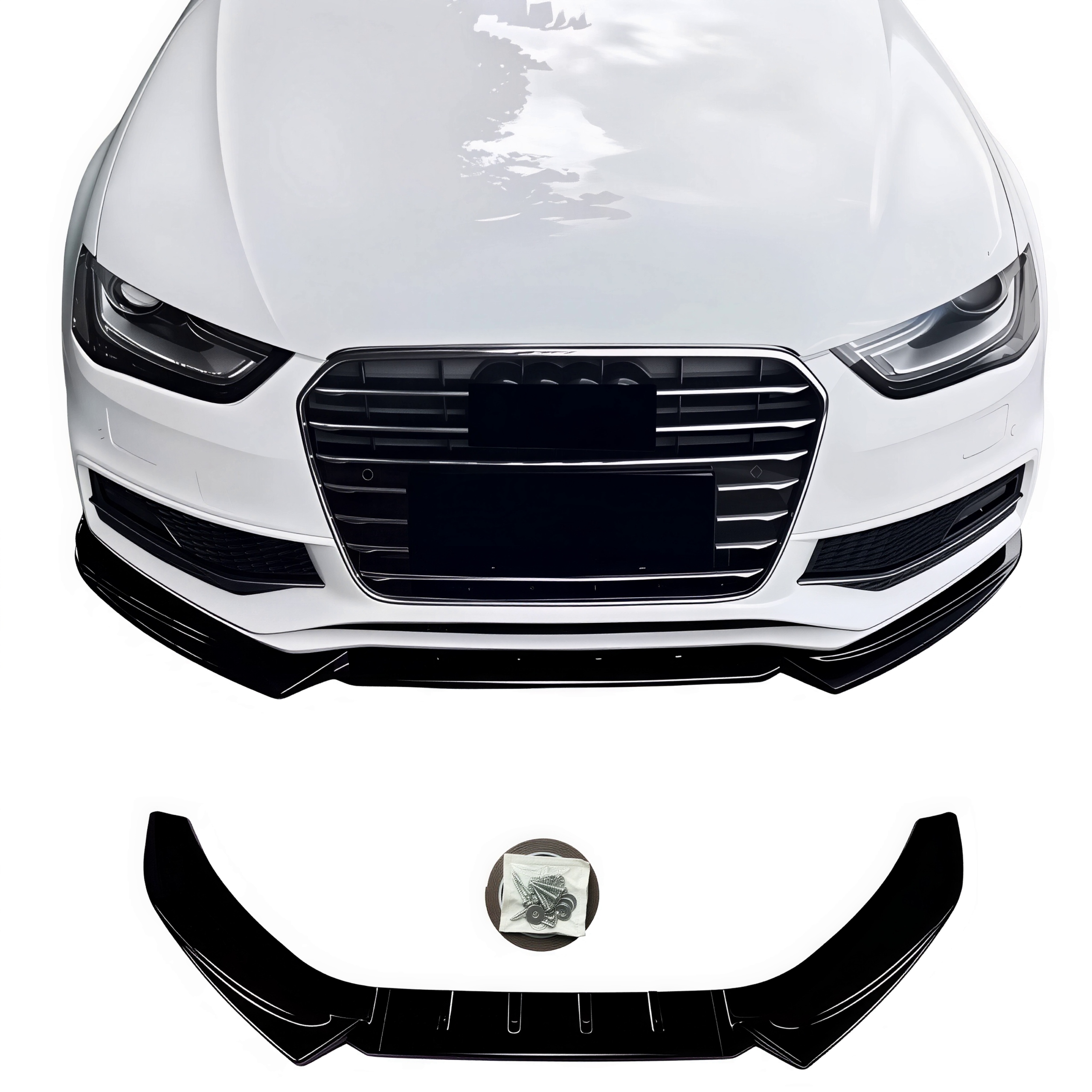 DOKŁADKA SPLITTER PRZÓD Audi A4 B8.5 S-Line 2012-2016 CZARNY POŁYSK