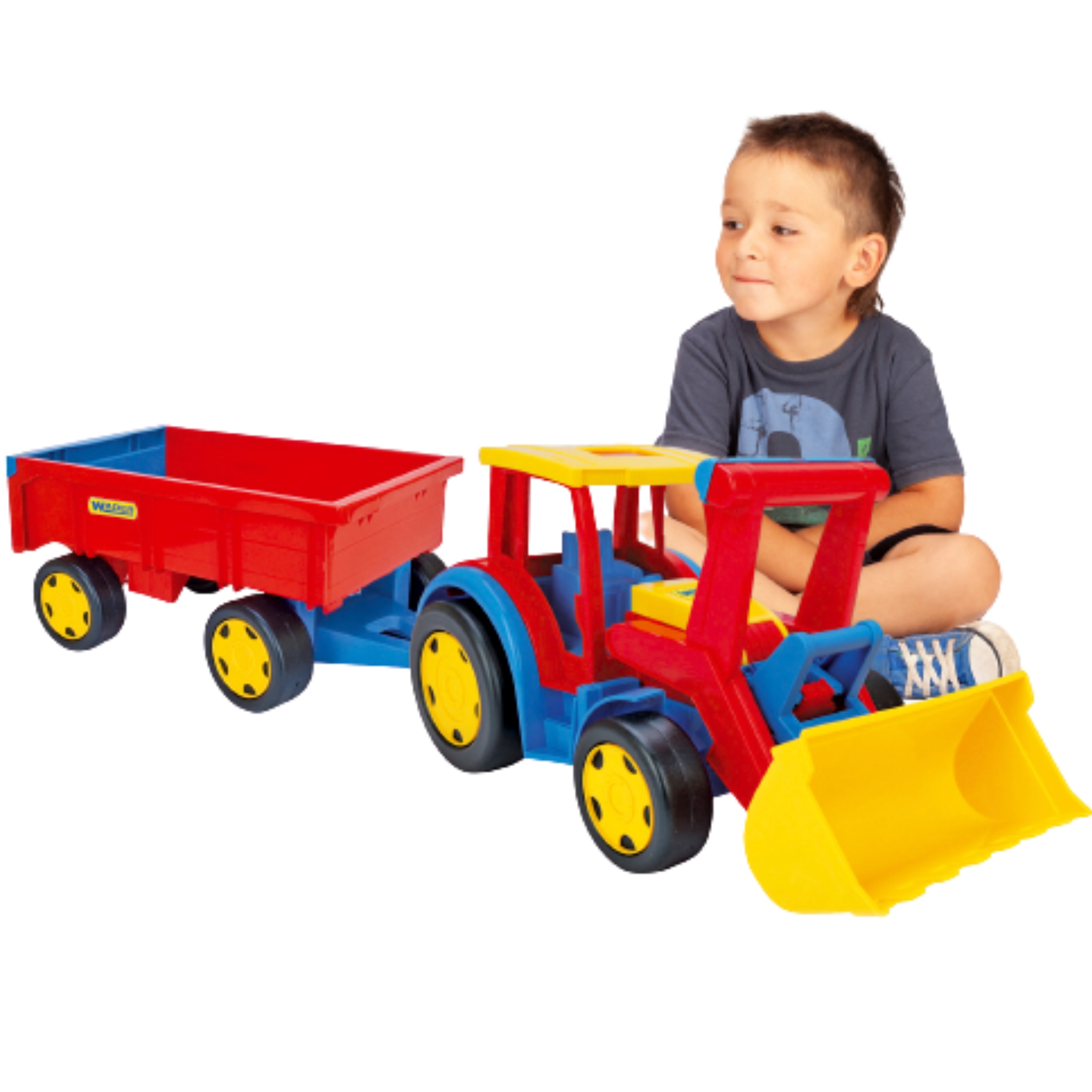 

Traktor Z Łyżką I Przyczepą 120cm Wader Fadroma
