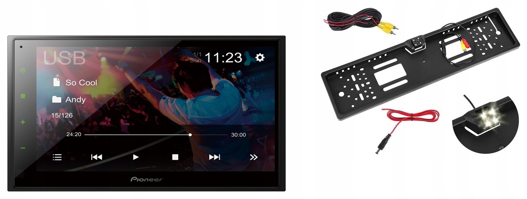 Pioneer DMH-A340DAB Autorádio 2DIN Bt LCD cúvacia kamera v rámčeku