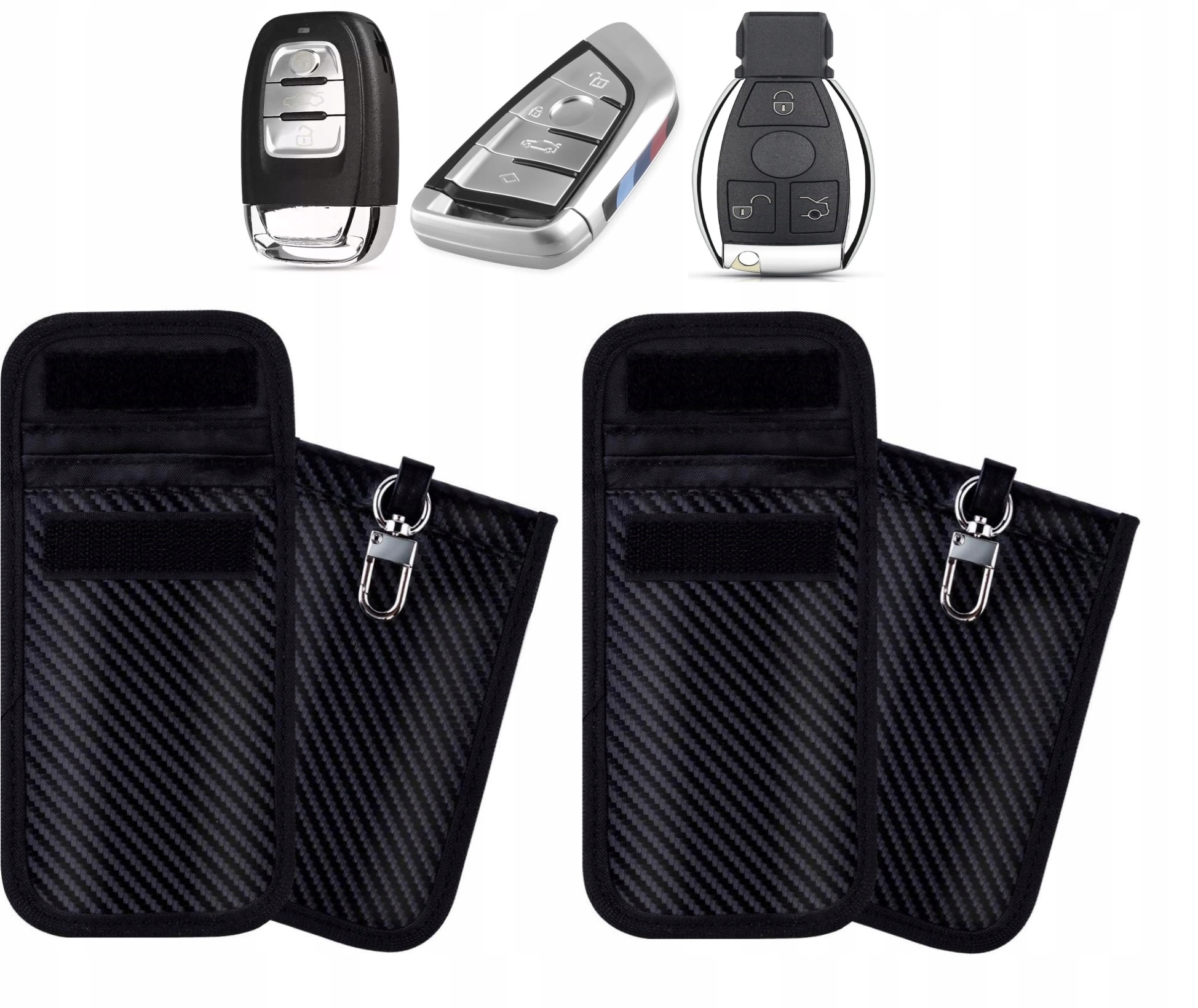 2x Etui Keyless na Kluczyk Antykradzieżowe Ochrona Pokrowiec Blokada Rfid