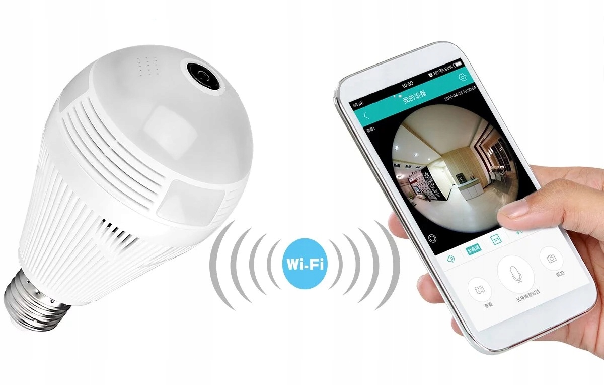 BEZPRZEWODOWA KAMERA ŻARÓWKA LED WIFI IP 360° HD+ Kod producenta Panoramic Camera