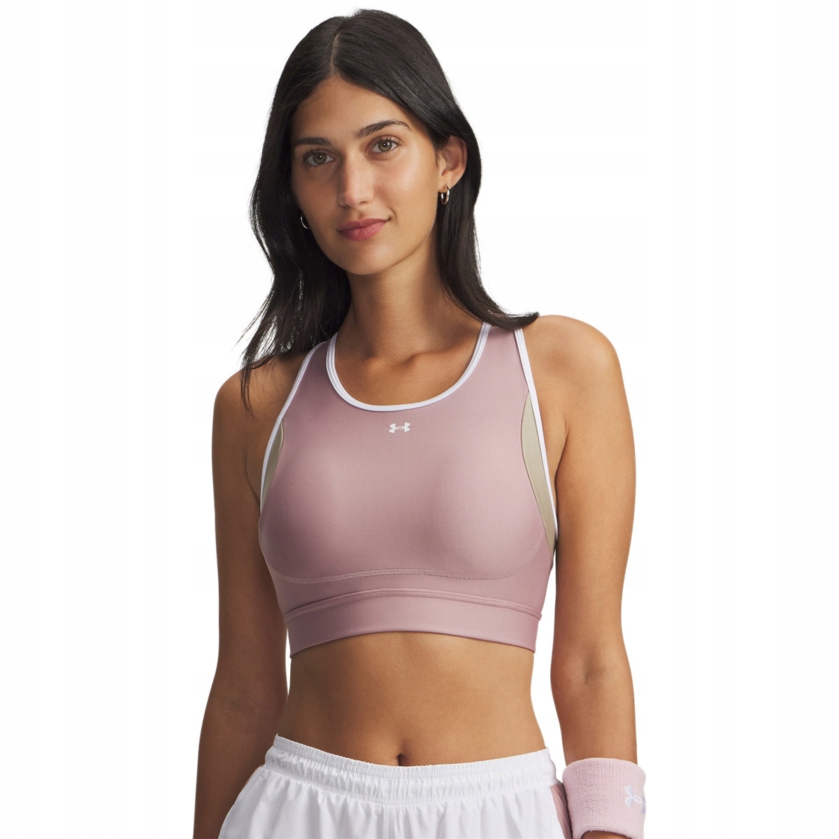 Biustonosz treningowy Under Armour Crossback Mid Open Back różowy Xs