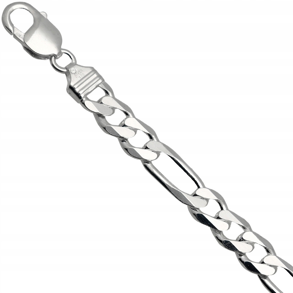 Bransoletka srebrna figaro 23cm 9.3mm 925