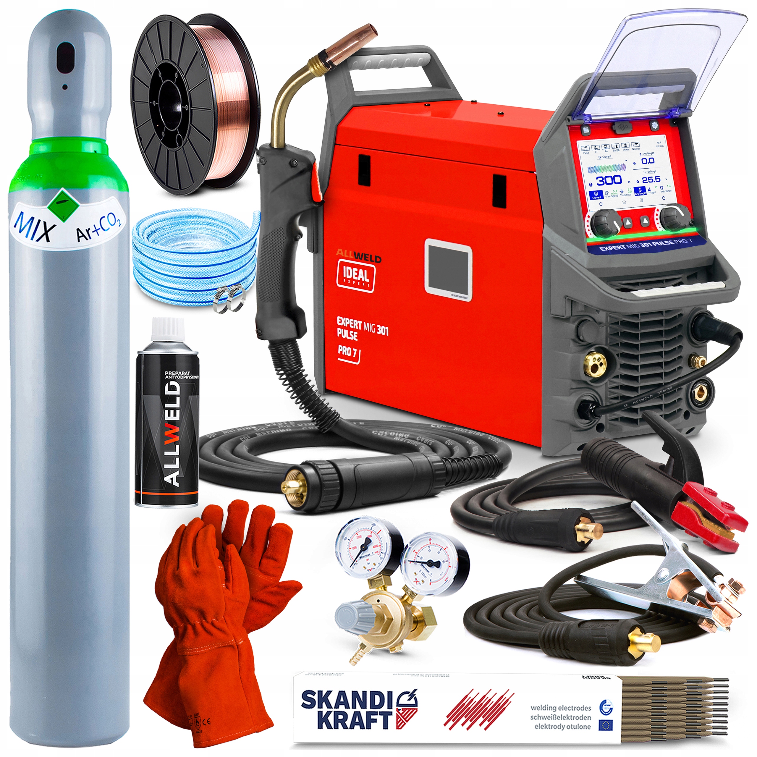 Invertorová Svářečka Ideal Expert Mig 301 Pulse PRO7 LCD Mma Tig 400V 4R