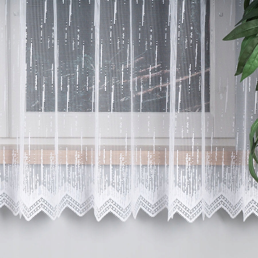 

Firanka gotowa biała z taśmą wzór 500x180cm MAG632