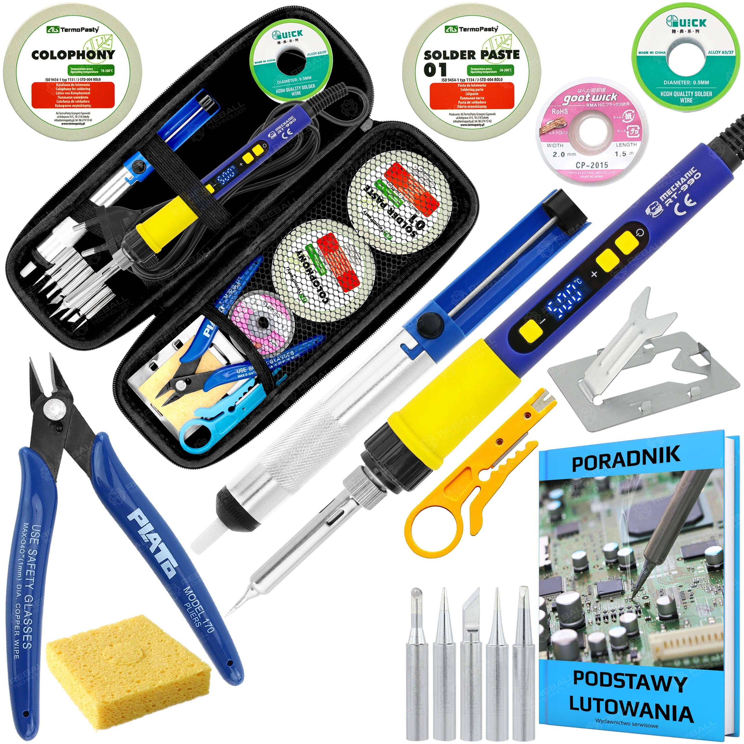 Lutownica Precyzyjna RT-990 90W Zestaw W Etui Poradnik Akcesoria Lutownicze