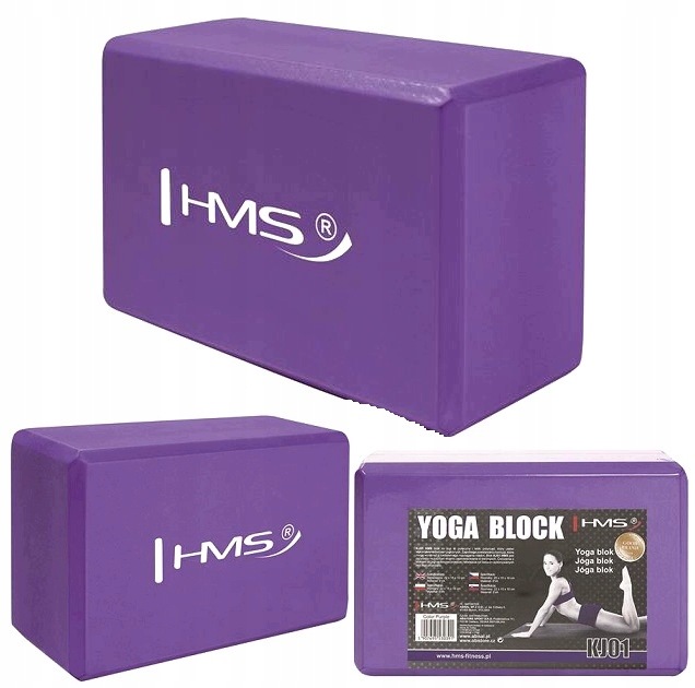 Piankowa kostka do jogi Yoga Block KJ01 Hms fioletowa do ćwiczeń fitness